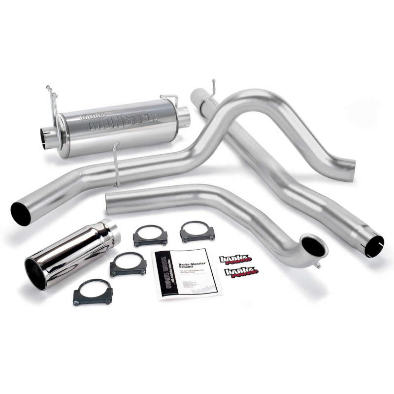 Banks Power, Banks Power 00-03 Ford 7.3L / Excursion Monster Exhaust System - SS Single Exhaust w/ Chrome Tip